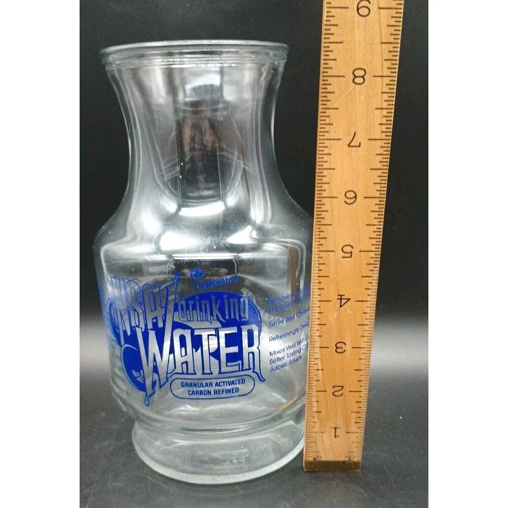 Vtg Libbey NSA Drinking Water Glass Carafe Granular Charcoal